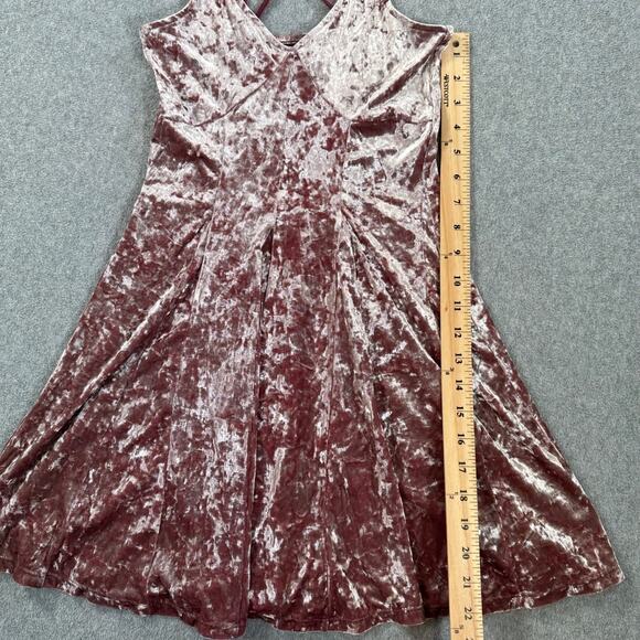 American Eagle Outfitters Crushed Velvet Strappy Mini Dress Size XXS Purple - Picture 5 of 9
